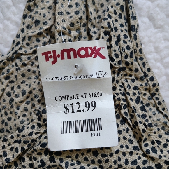 *5 for $25*NWT Japna Women's Med Cheetah Print Spaghetti Strap Halter Peplum Top - Picture 12 of 15